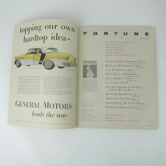 Vintage FORTUNE Magazine March 1956 General Motors, Ford, Cadillac, Buick  Ads - Picture 2 of 16